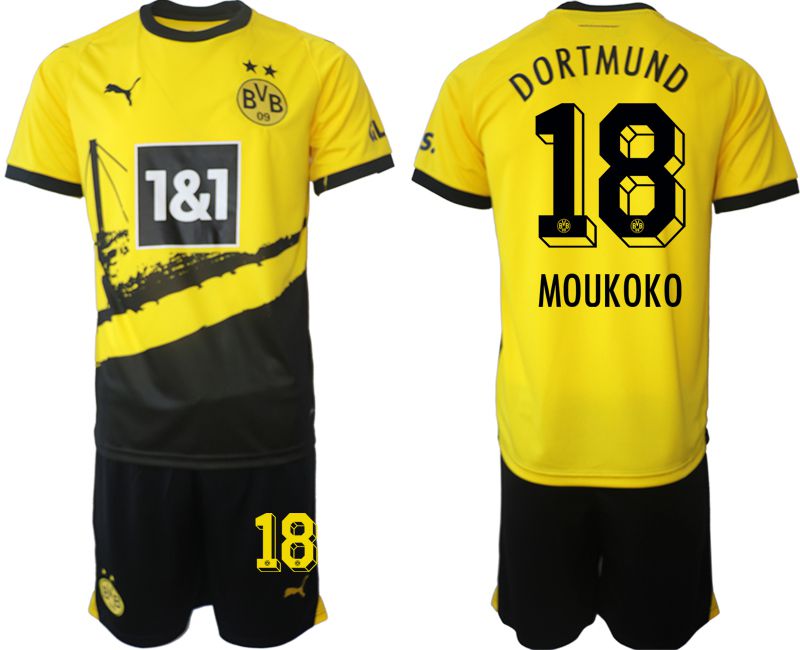 Men 2023-2024 Club Borussia Dortmund home yellow #18 Soccer Jersey->borussia dortmund jersey->Soccer Club Jersey
